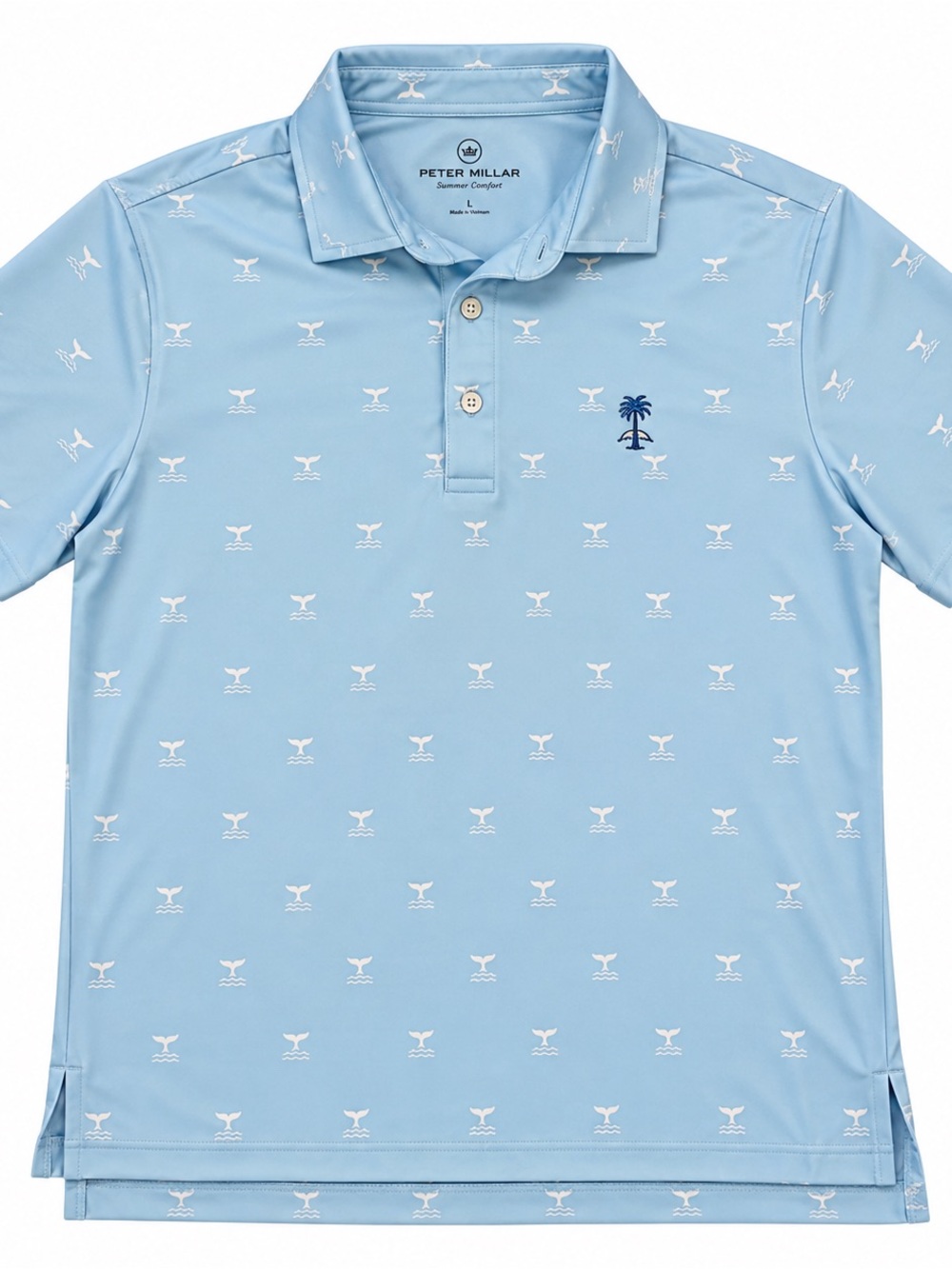 Fairway & Greene Men’s M Golf Polo Blue Whale Print Made in US